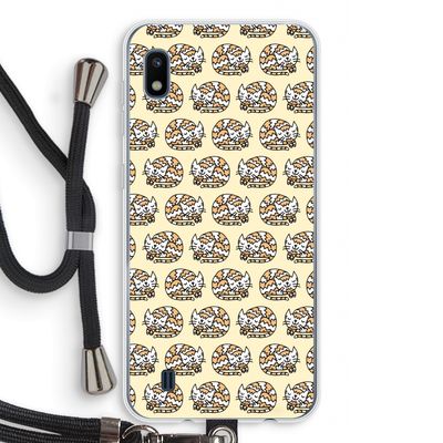 Slapende poes: Samsung Galaxy A10 Transparant Hoesje met koord