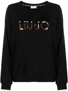 LIU JO sweat à logo orné de sequins - Noir