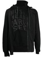 Mostly Heard Rarely Seen Track asymmetric panelled hoodie - Noir - thumbnail