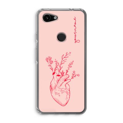 Blooming Heart: Google Pixel 3a Transparant Hoesje
