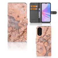 OPPO A78 5G | A58 5G | Bookcase | Marmer Oranje OPPO A78 5G | A58 5G | Bookcase | Marmer Oranje