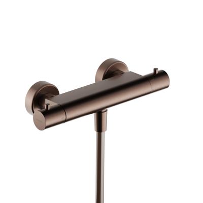 Hotbath Thermostatische Douchemengkraan Ace Met 1/2 Doucheslang Onder aansluiting 26.6 cm Geborsteld Koper PVD