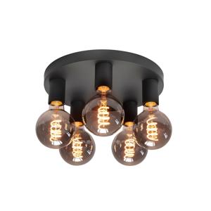 Highlight 5-lichts plafondlampBasic zwart Ø 30cm - P6621.01
