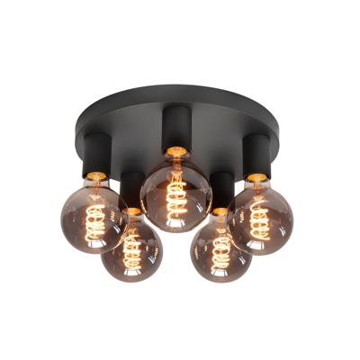 Highlight 5-lichts plafondlampBasic zwart Ø 30cm - P6621.01