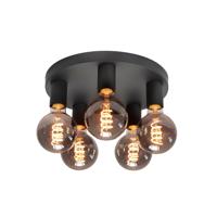 Highlight 5-lichts plafondlampBasic zwart Ø 30cm - P6621.01