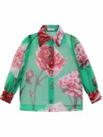 Dolce & Gabbana Kids chemise imprimée en soie - Vert - thumbnail