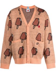 ICECREAM cardigan en maille intarsia à col v - Tons neutres