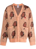 ICECREAM cardigan en maille intarsia à col v - Tons neutres - thumbnail