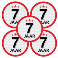 7 jaar leeftijd sticker - 10x - rond - Dia 15 cm - 7 jaar verjaardag - jubileum - leeftijd versierin