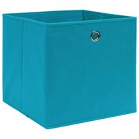 The Living Store Opvouwbare Opbergboxen - Babyblauw - 32x32x32cm - Nonwoven stof - Set van 4