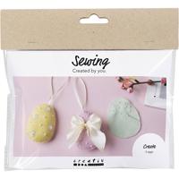 Creativ Company Mini hobbyset naaien paaseieren pastelkleuren