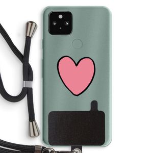 Hartje: Pixel 5a 5G Transparant Hoesje met koord
