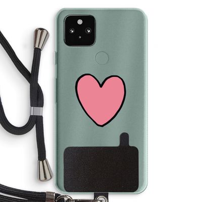 Hartje: Pixel 5a 5G Transparant Hoesje met koord