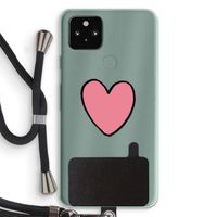 Hartje: Pixel 5a 5G Transparant Hoesje met koord