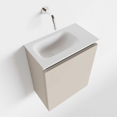 Toiletmeubel Mondiaz Ture | 40 cm | Meubelkleur Linen | Eden wastafel Talc Links | Zonder kraangat