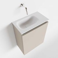 Toiletmeubel Mondiaz Ture | 40 cm | Meubelkleur Linen | Eden wastafel Talc Links | Zonder kraangat
