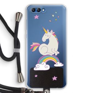 Regenboog eenhoorn: Honor 10 Transparant Hoesje met koord