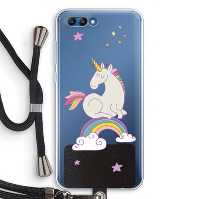Regenboog eenhoorn: Honor 10 Transparant Hoesje met koord