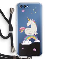Regenboog eenhoorn: Honor 10 Transparant Hoesje met koord