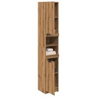 Badkamerkast 32x34x188,5 cm bewerkt hout artisanaal eikenkleur