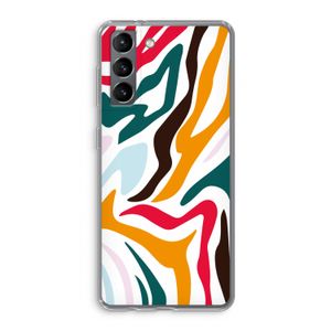 Colored Zebra: Samsung Galaxy S21 Transparant Hoesje