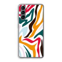 Colored Zebra: Samsung Galaxy S21 Transparant Hoesje