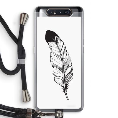 Pluim: Samsung Galaxy A80 Transparant Hoesje met koord