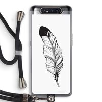 Pluim: Samsung Galaxy A80 Transparant Hoesje met koord