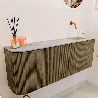 Toiletmeubel Mondiaz Joya Dlux | 111.6 cm | Meubelkleur Dusk | Faye wastafel Glace Wasbak Rechts | Zonder kraangat(en)