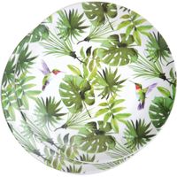2x Tropische print borden 25 cm onbreekbaar materiaal - Bordjes - thumbnail