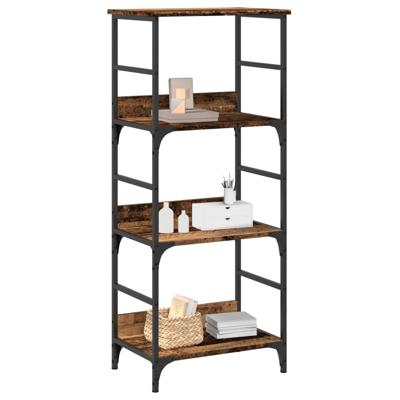 Boekenkast 50x33x117,5 cm bewerkt hout oud houtkleurig