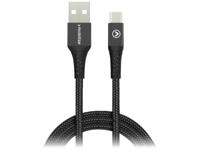 Mobilize Mobilize Strong Nylon Cable USB to USB-C 1m. 15W Black