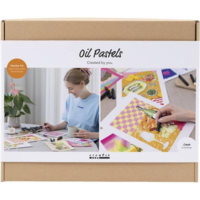 Creativ Company Starter hobbyset oliepastel, diverse kleuren, 1 doos