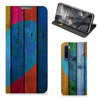 OnePlus Nord Book | Wallet Case | Wood Heart - Cadeau voor je Vriend