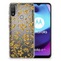Motorola Moto E20 | E40 TPU Case Gouden Bloemen
