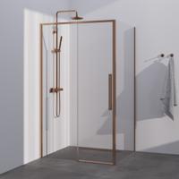 BRAUER Season douchecabine model B met schuifdeur helder glas 120x90x200 omkeerbaar incl. glascoating Season-Koper