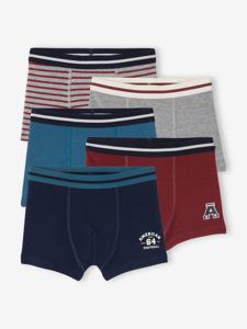 Set van 5 jongensboxers marineblauw