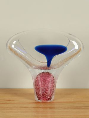 Sculptuur Jablonski roze/blauw, 28 cm.