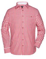 James & Nicholson JN638 Men´s Traditional Shirt - Red/White - L