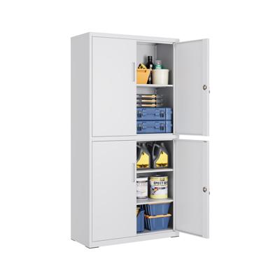 Metalen garagekast met verstelbare legplanken en deuren, Matgrijs / 40 x 80 x 180 cm