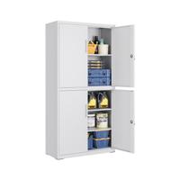 Metalen garagekast met verstelbare legplanken en deuren, Matgrijs / 40 x 80 x 180 cm