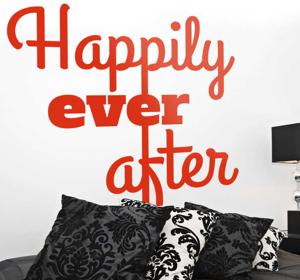 Muursticker tekst Happily ever after