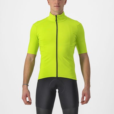 Castelli Perfetto RoS 2 Wind korte mouw fietsshirt groen/geel heren XL