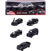 Majorette Bugatti, Lamborghini, Toyota, Land Rover Black Edition 5 pieces giftpack Kant-en-klaar model Personenauto (model)