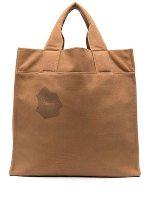 OBJECTS IV LIFE sac cabas en coton à logo imprimé - Marron