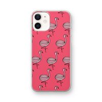 Flamingo: iPhone 12 mini Transparant Hoesje