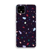 Dark Rounded Terrazzo: Pixel 4 Transparant Hoesje
