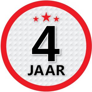 4 jaar leeftijd sticker rond 15 cm verjaardag versiering