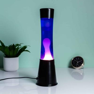 Lavalamp zwart met paarse vloeistof Lavalamp zwart met paarse vloeistof