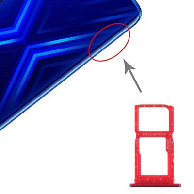 SIM-kaart lade + SIM-kaart lade/micro SD-kaart lade voor Huawei Honor 9X (rood)